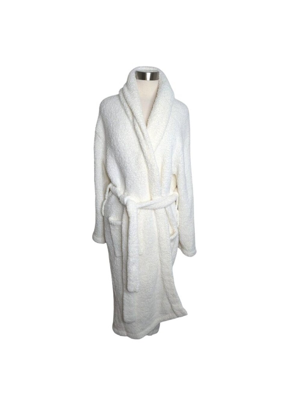 Kashwere Plush Shawl Collar Bathrobe S/M White Luxurious Soft
